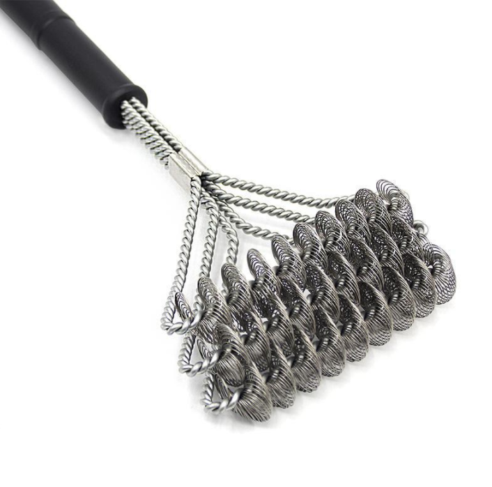 12 Quad-Spring Safety Double-Helix Bristle-Free BBQ Brush