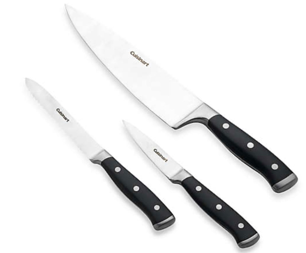 Nontron Traditional Set of 3 Kitchen knives, T3OFRBU 3-piece knife set