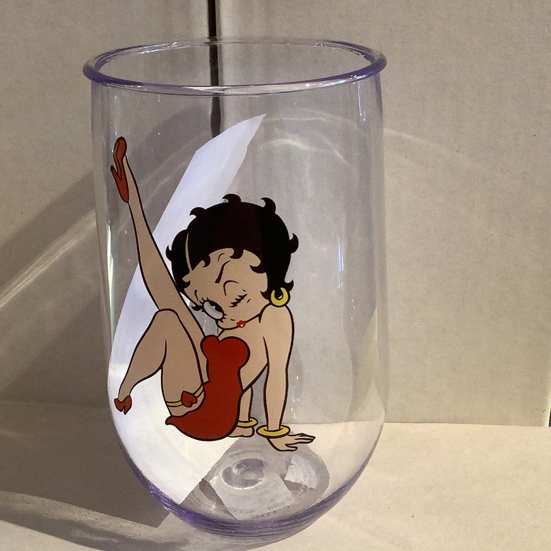 Spoontiques betty Boop acrylic stemless wine glass